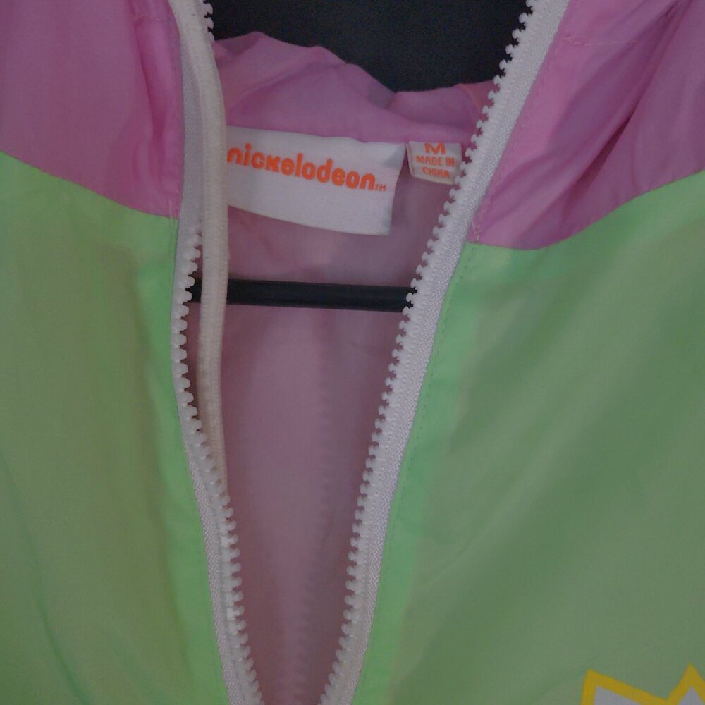 Nickelodeon Rugrats Reptar Unisex Windbreaker Size M Multicolor 1/4 Zip Hooded - Picture 5 of 10